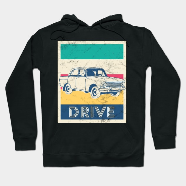 Retro Car DRIVE Oldtimer Hoodie by voidea